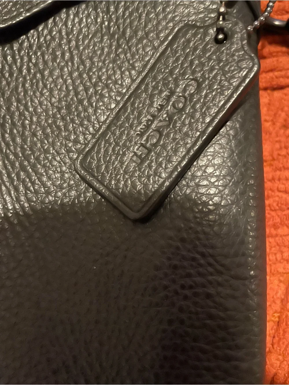Coach Mens Houston Flight Crossbody Bag in Pebbled Black leather